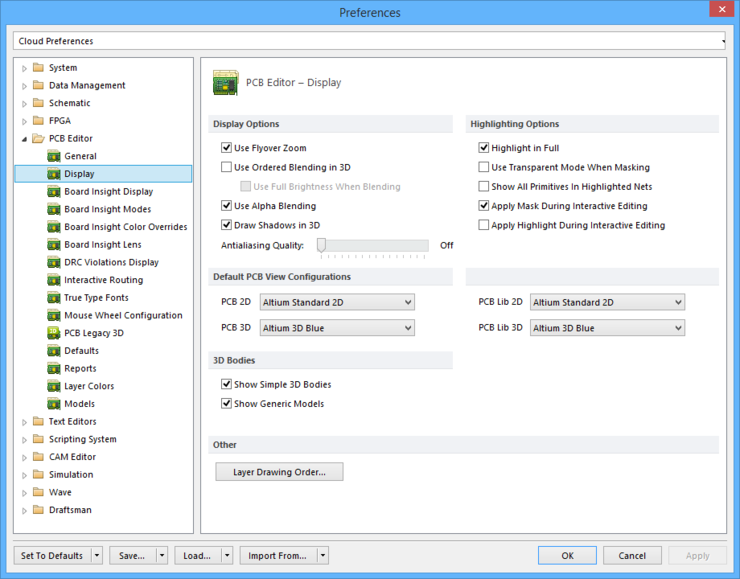 Defining Pcb Editor Display Preferences For Altium Designer Altium Designer 171 Technical 3337