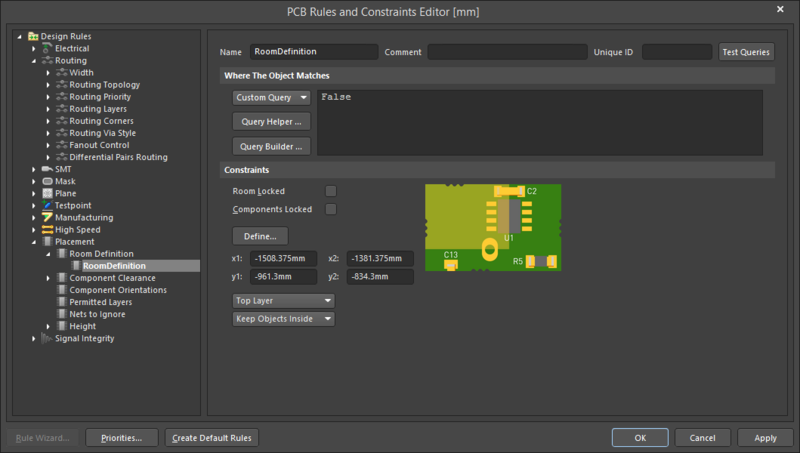 Working With A Room Object On A Pcb In Altium Designer Altium Designer 181 User Manual 9831