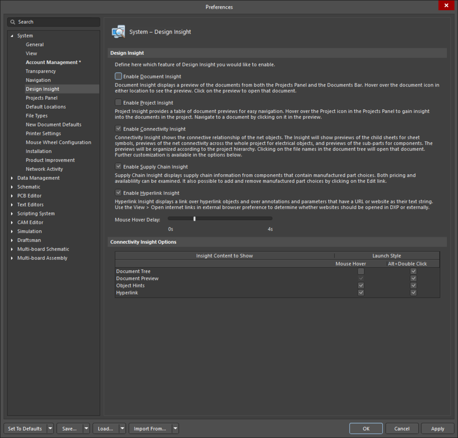 Defining Design Insight Preferences For Altium Designer Altium Designer 191 User Manual 8887