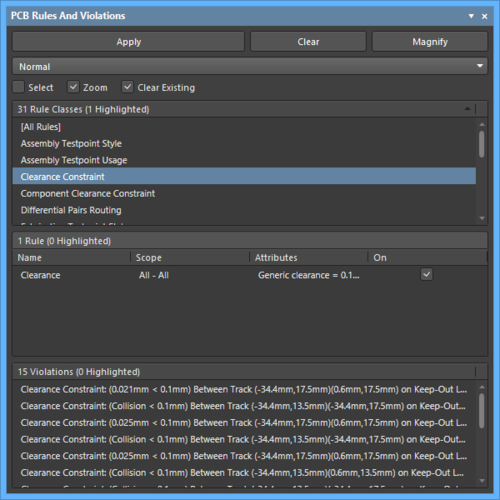 Working With A Violation Object On A Pcb In Altium Designer Altium Designer 21 User Manual 2621