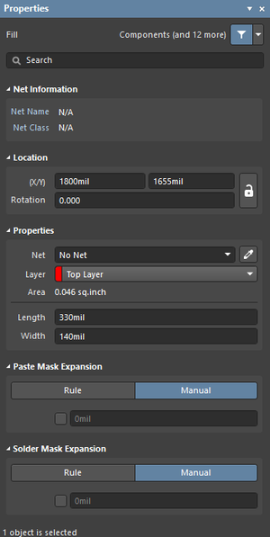 Configuring Pcb Fill Object Properties In Altium Nexus 4 User Manual Documentation 1900