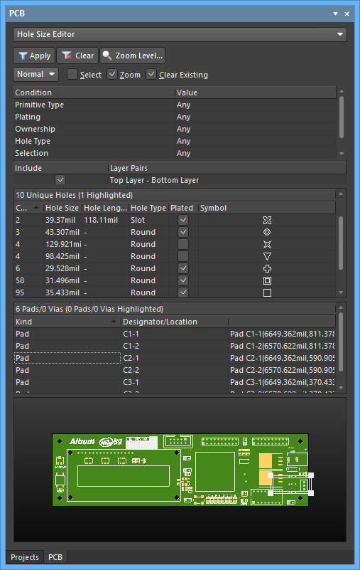 altium designer pcb component font size